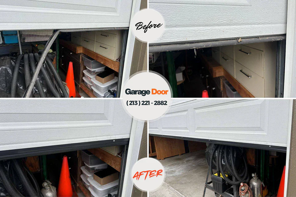 Before and after: garage door repair Monte Vista, CO